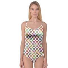 Grid Colorful Multicolored Square Camisole Leotard  by HermanTelo