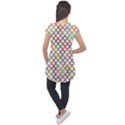 Grid Colorful Multicolored Square Cap Sleeve High Low Top View2