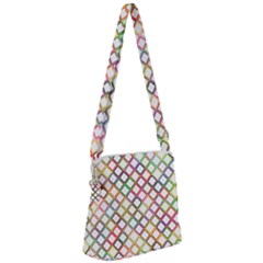 Grid Colorful Multicolored Square Zipper Messenger Bag by HermanTelo