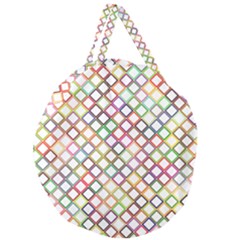 Grid Colorful Multicolored Square Giant Round Zipper Tote by HermanTelo