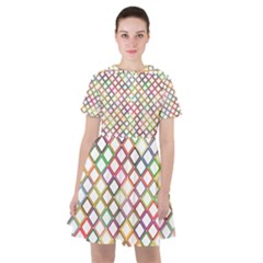 Grid Colorful Multicolored Square Sailor Dress by HermanTelo