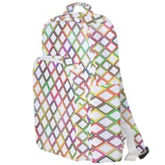 Grid Colorful Multicolored Square Double Compartment Backpack by HermanTelo