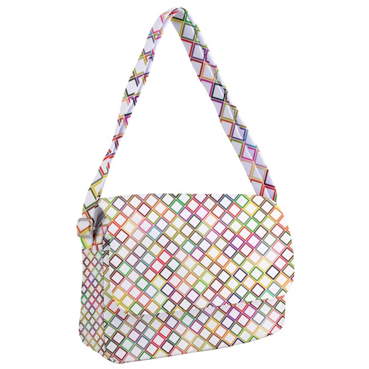 Grid Colorful Multicolored Square Courier Bag