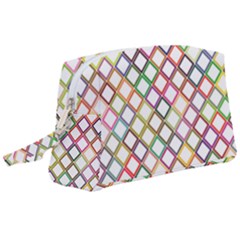 Grid Colorful Multicolored Square Wristlet Pouch Bag (large) by HermanTelo