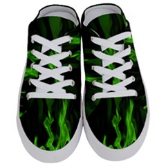 Smoke Flame Abstract Green Half Slippers