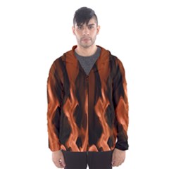 Smoke Flame Abstract Orange Red Men s Hooded Windbreaker