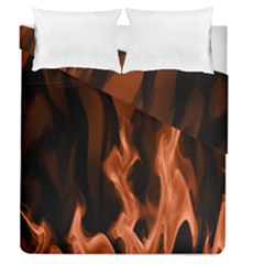 Smoke Flame Abstract Orange Red Duvet Cover Double Side (queen Size)