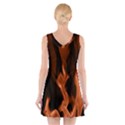 Smoke Flame Abstract Orange Red V-Neck Sleeveless Dress View2