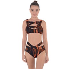 Smoke Flame Abstract Orange Red Bandaged Up Bikini Set  by HermanTelo
