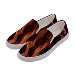 Smoke Flame Abstract Orange Red Women s Canvas Slip Ons by HermanTelo