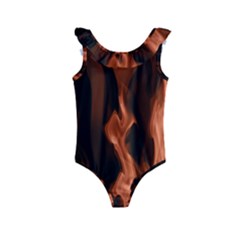 Smoke Flame Abstract Orange Red Kids  Frill Swimsuit by HermanTelo
