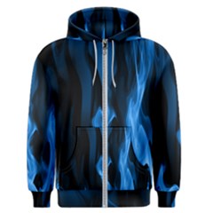 Smoke Flame Abstract Blue Men s Zipper Hoodie by HermanTelo