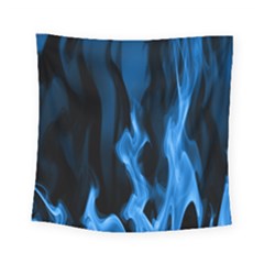 Smoke Flame Abstract Blue Square Tapestry (small) by HermanTelo