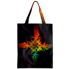 Smoke Rainbow Abstract Fractal Zipper Classic Tote Bag