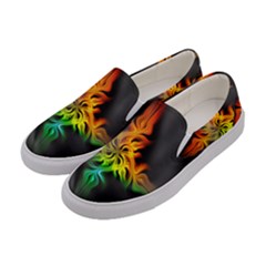 Smoke Rainbow Abstract Fractal Women s Canvas Slip Ons