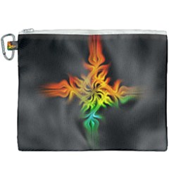Smoke Rainbow Abstract Fractal Canvas Cosmetic Bag (xxxl)