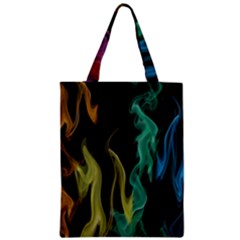 Smoke Rainbow Colors Colorful Fire Zipper Classic Tote Bag by HermanTelo