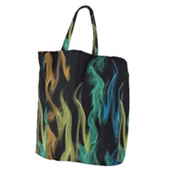 Smoke Rainbow Colors Colorful Fire Giant Grocery Tote