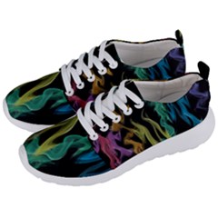 Smoke Rainbow Colors Colorful Fire Men s Lightweight Sports Shoes
