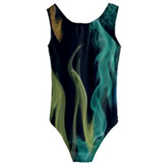 Smoke Rainbow Colors Colorful Fire Kids  Cut-out Back One Piece Swimsuit by HermanTelo