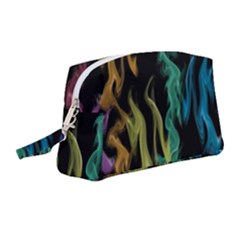 Smoke Rainbow Colors Colorful Fire Wristlet Pouch Bag (medium)