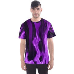 Smoke Flame Abstract Purple Men s Sports Mesh Tee