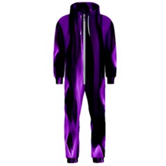 Smoke Flame Abstract Purple Hooded Jumpsuit (men) 