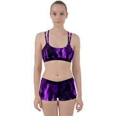 Smoke Flame Abstract Purple Perfect Fit Gym Set by HermanTelo