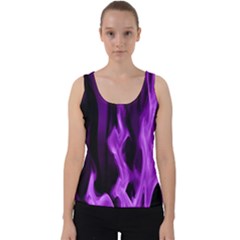 Smoke Flame Abstract Purple Velvet Tank Top by HermanTelo