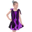 Smoke Flame Abstract Purple Kids  Tie Up Tunic Dress View1