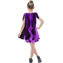 Smoke Flame Abstract Purple Kids  Tie Up Tunic Dress View2