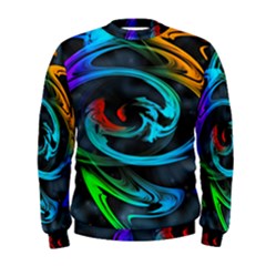 Rainbow Fractal Clouds Stars Men s Sweatshirt