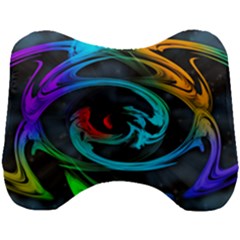 Rainbow Fractal Clouds Stars Head Support Cushion by HermanTelo