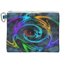 Rainbow Fractal Clouds Stars Canvas Cosmetic Bag (xxl) by HermanTelo