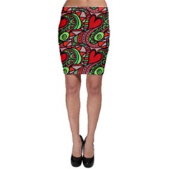 Seamless Heart Love Valentine Bodycon Skirt by HermanTelo