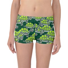 Seamless Turtle Green Boyleg Bikini Bottoms by HermanTelo