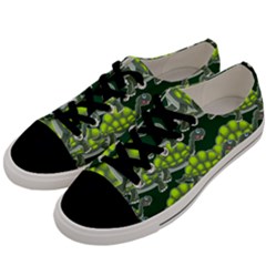 Seamless Turtle Green Men s Low Top Canvas Sneakers by HermanTelo