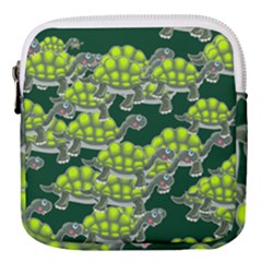 Seamless Turtle Green Mini Square Pouch