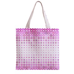 Square Pink Pattern Decoration Zipper Grocery Tote Bag by HermanTelo