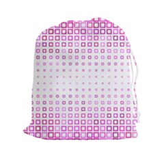 Square Pink Pattern Decoration Drawstring Pouch (xxl) by HermanTelo