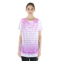 Square Pink Pattern Decoration Skirt Hem Sports Top by HermanTelo