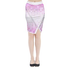 Square Pink Pattern Decoration Midi Wrap Pencil Skirt