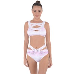 Square Pink Pattern Decoration Bandaged Up Bikini Set 