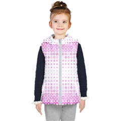 Square Pink Pattern Decoration Kids  Hooded Puffer Vest