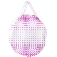 Square Pink Pattern Decoration Giant Round Zipper Tote by HermanTelo