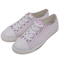 Square Pink Pattern Decoration Women s Low Top Canvas Sneakers by HermanTelo