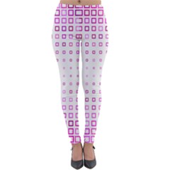 Square Pink Pattern Decoration Lightweight Velour Leggings