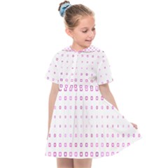 Square Pink Pattern Decoration Kids  Sailor Dress by HermanTelo