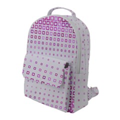 Square Pink Pattern Decoration Flap Pocket Backpack (large)