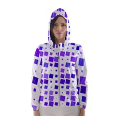 Square Purple Angular Sizes Women s Hooded Windbreaker